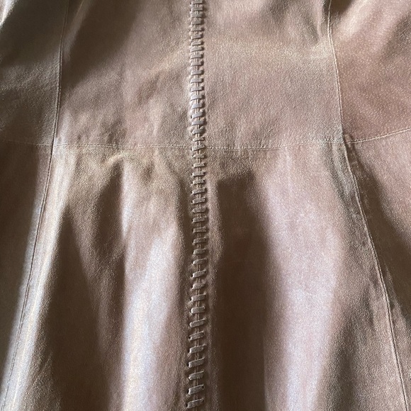 Margaret Godfrey suede long length leather jacket/trench. - Picture 5 of 9